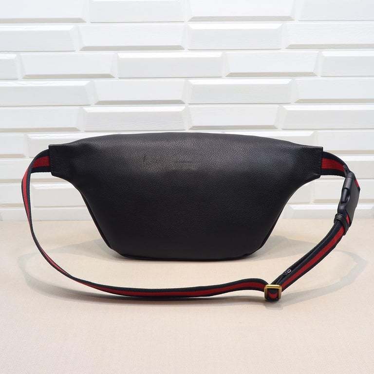 GG BLACK LOGO PRINT MEDIUM BELT BAG
