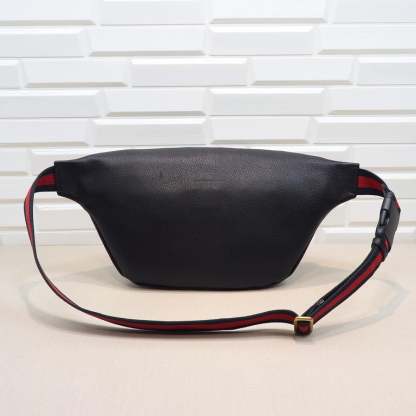 GG BLACK LOGO PRINT MEDIUM BELT BAG