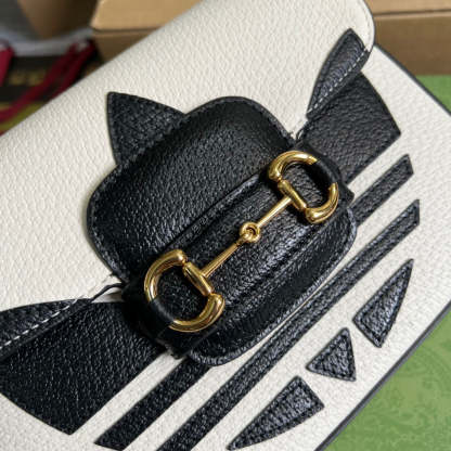 gg x Adidas Horsebit 1955 Mini Bag White For Women, Women&#8217;s Bags 8.1in/21cm gg 658574 U3ZDG 8727