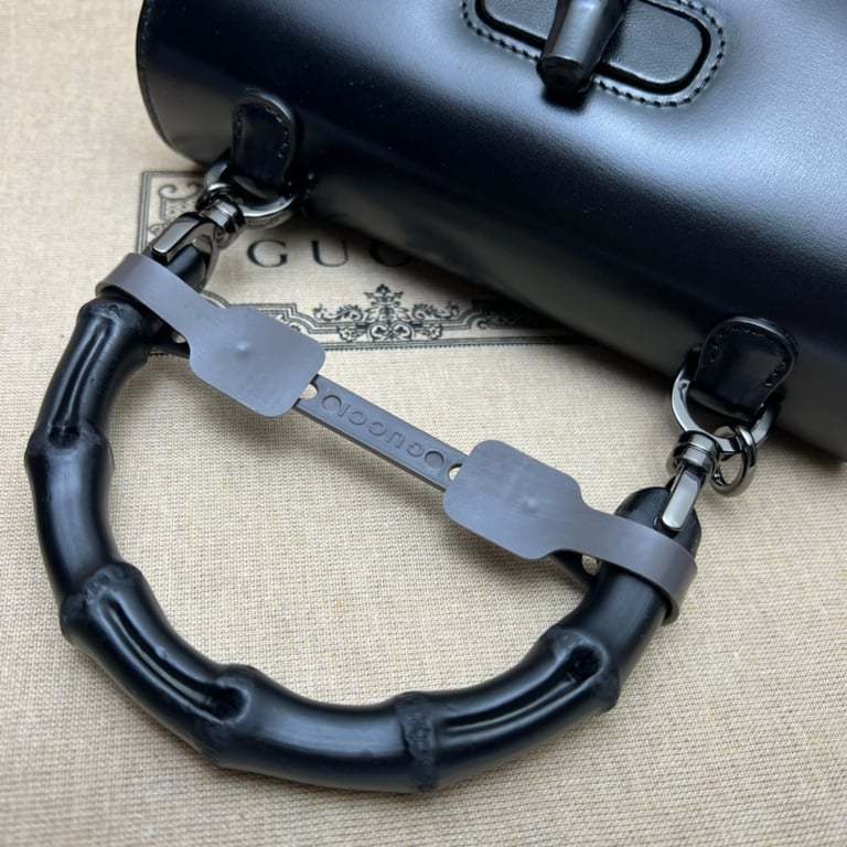 GG BAMBOO 1947 SMALL TOP HANDLE BLACK BAG 21CM