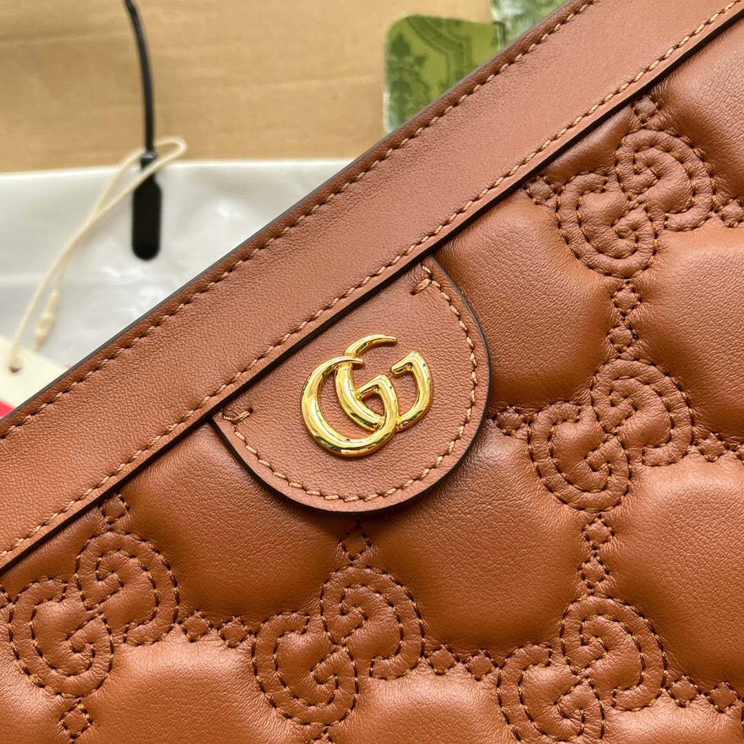gg Matelassé Small Bag Brown For Women, Women&#8217;s Bags 10.2in/26cm gg‎ 702200 UM8HG 2595