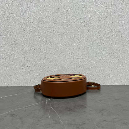 CE Oval Bag Cuir Triomphe In Textile Natural / Tan For Women 8in/20cm 198602DU8.02NT