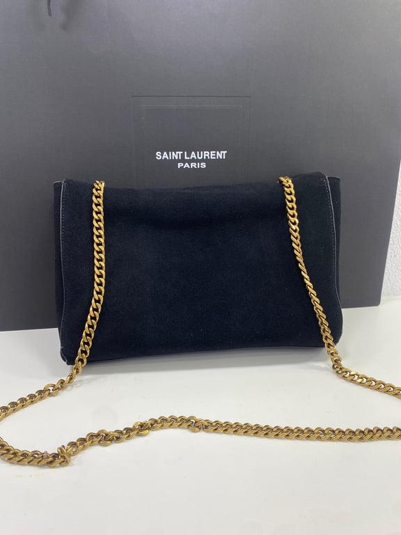 SAINT LAURENT KATE MEDIUM REVERSIBLE CHAIN BAG IN SUEDE AND SMOOTH LEATHER
