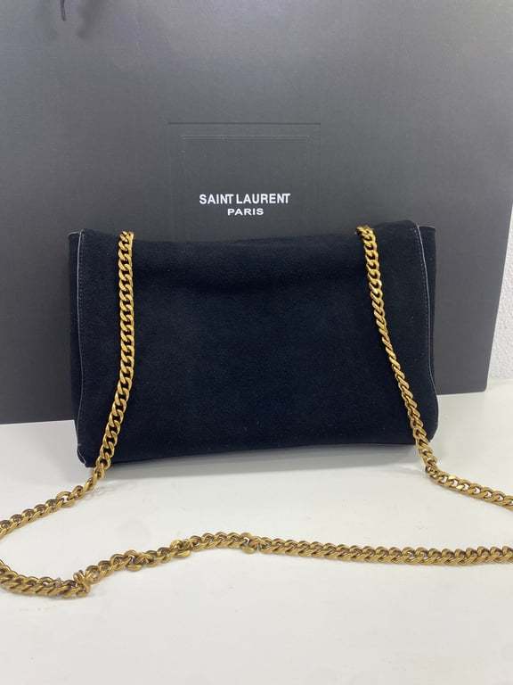SAINT LAURENT KATE MEDIUM REVERSIBLE CHAIN BAG IN SUEDE AND SMOOTH LEATHER