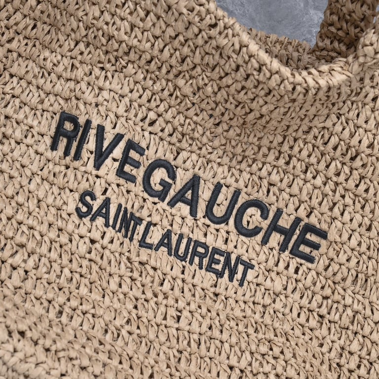 SAINT LAURENT TOTE RIVE GAUCHE RAFFIA CROCHET