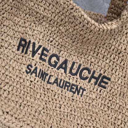 SAINT LAURENT TOTE RIVE GAUCHE RAFFIA CROCHET