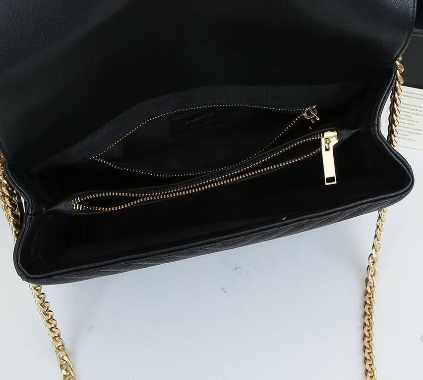 SAINT LAURENT COLLEGE LARGE CHAIN BAG BLACK 32CM