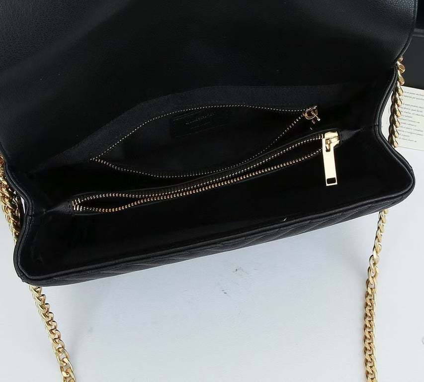 SAINT LAURENT COLLEGE LARGE CHAIN BAG BLACK 32CM