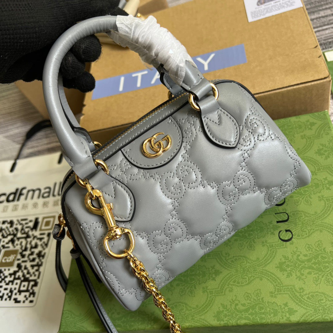 gg Matelasse Top Handle Bag Black For Women, Women&#8217;s Bags 7.5in/19cm gg ‎702251 UM8HG 1046