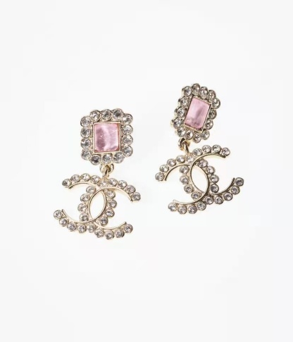 CC CC EARRINGS STRASS PINK