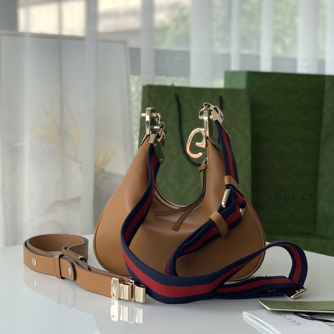 GG GG ATTACHE SMALL SHOULDER BAG IN ORANGE 23CM 702823 UXWBG 3162