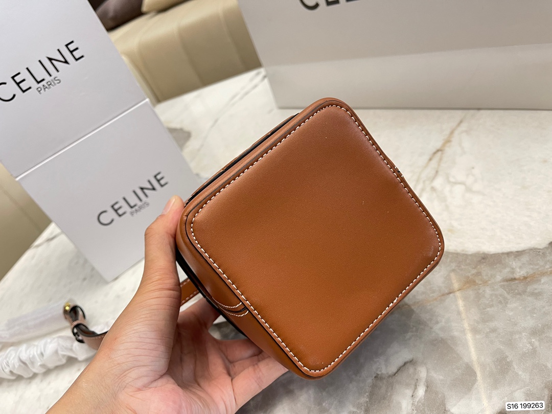 CE SMALL BOX CUIR TRIOMPHE IN SMOOTH CALFSKIN TAN 199253DU304LU