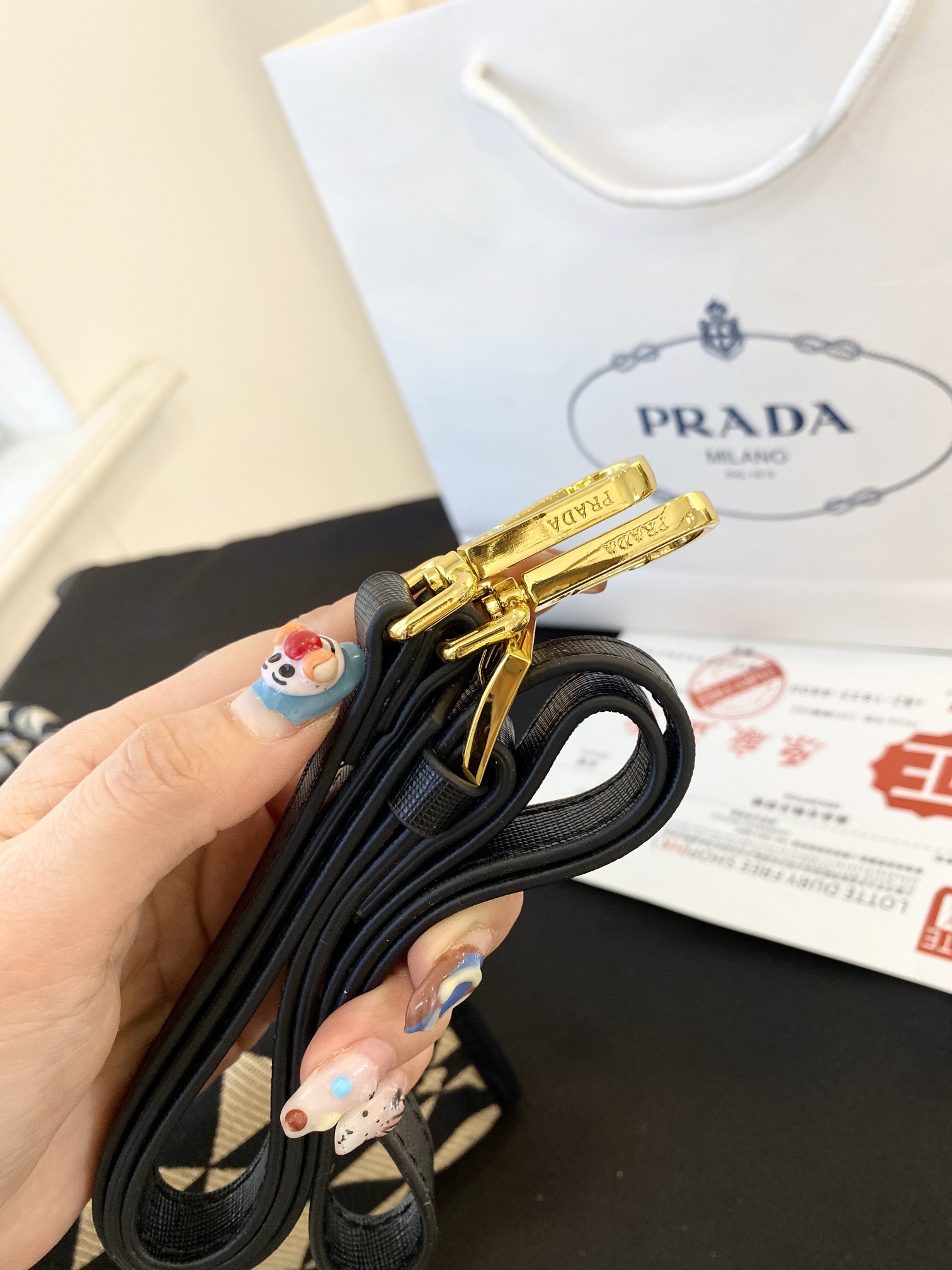 PR SMALL SYMBOLE EMBROIDERED FABRIC HANDBAG 1BA354 2FKL F0Y30 V OOM