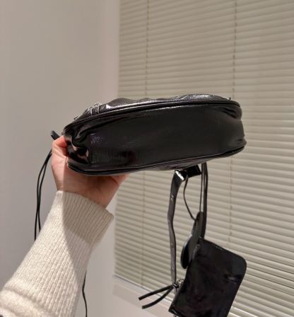 BALENCIAGA WOMENS LE CAGOLE SMALL SHOULDER BAG IN BLACK 28CM