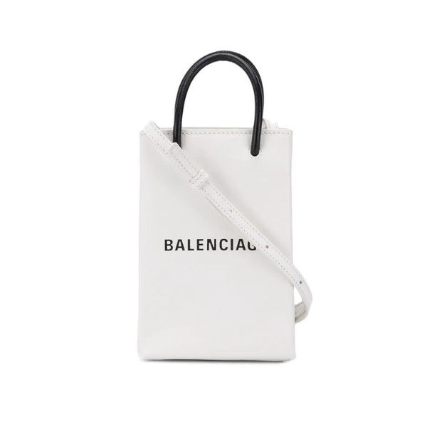 BALENCIAGA MINI SHOPPING BAG IN WHITE 18CM 5938260AI2N9000