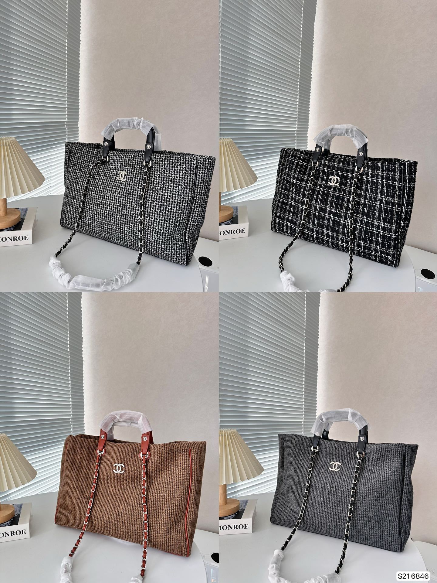 CC DEAUVILLE LARGE TOTE SHOPPING BAG BLACK 38CM