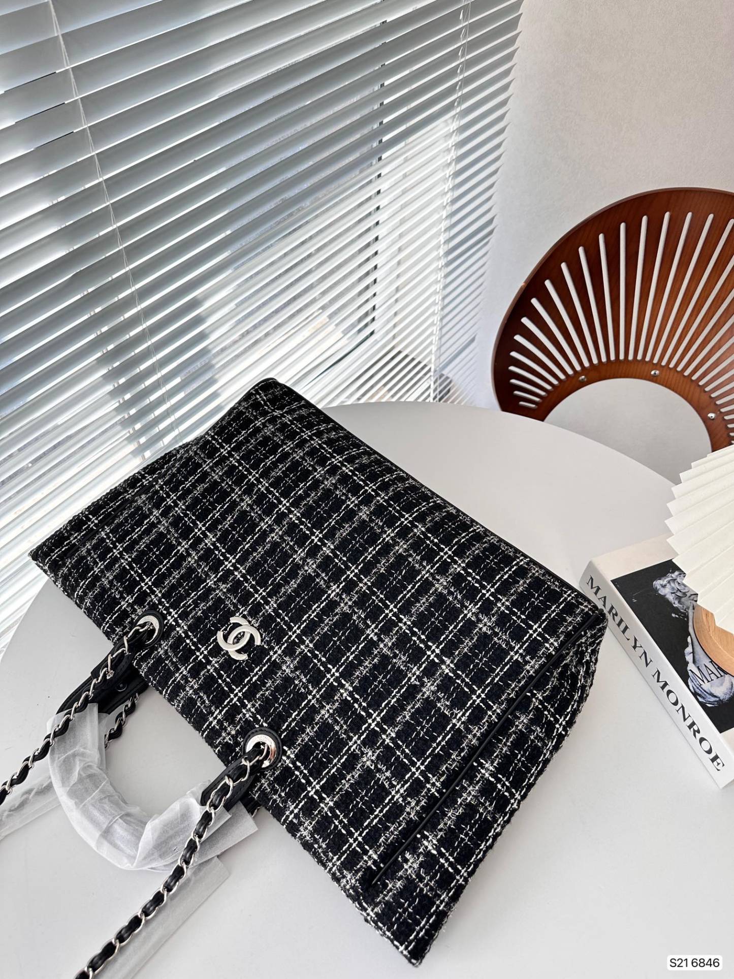 CC DEAUVILLE LARGE TOTE SHOPPING BAG BLACK 38CM