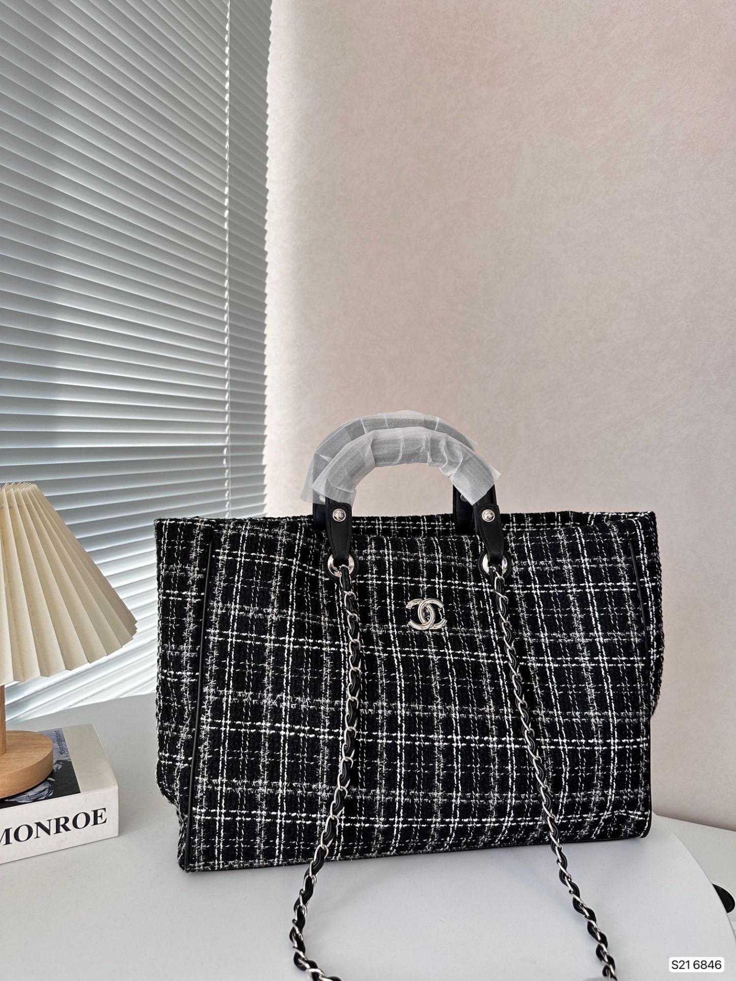 CC DEAUVILLE LARGE TOTE SHOPPING BAG BLACK 38CM