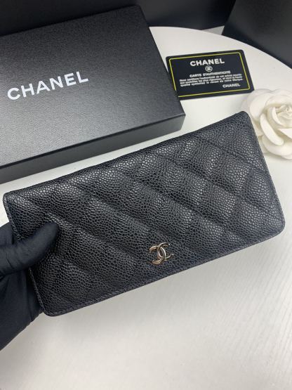 CHL BLACK CAVIAR LEATHER CLASSIC LONG FLAP WALLET 19.5CM