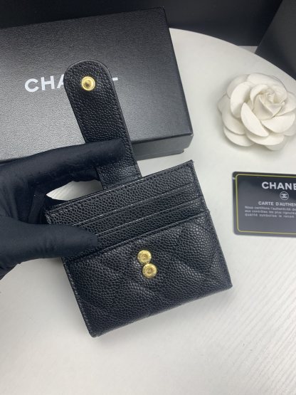 CHL CARD HOLDER BLACK WITH GOLD HARDWARE 12CM