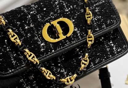 DOR MISS CARO MINI BAGBLACK CANNAGE TWEED EMBROIDERY BLACK 19CM S5169UMFY M911