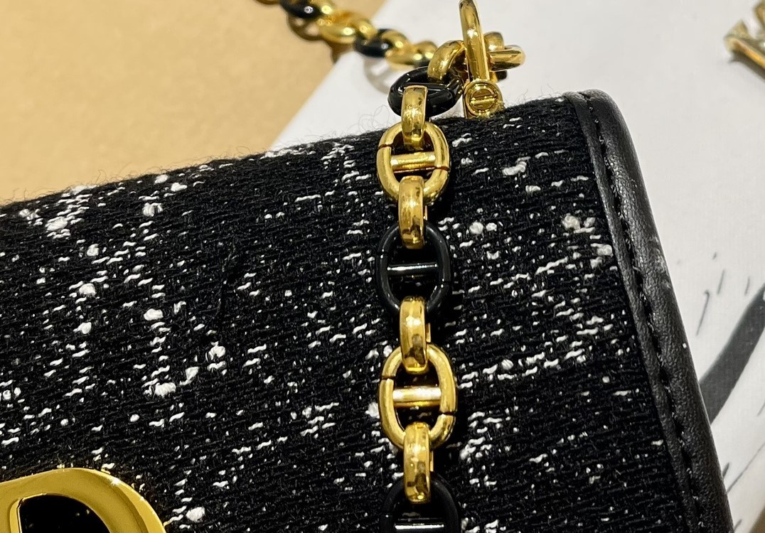 DOR MISS CARO MINI BAGBLACK CANNAGE TWEED EMBROIDERY BLACK 19CM S5169UMFY M911