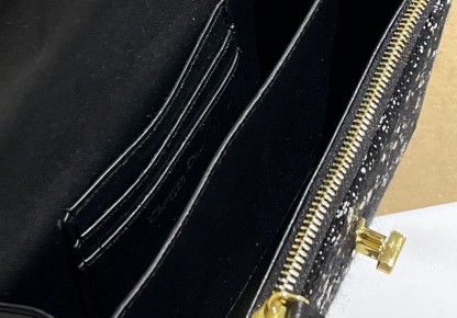 DOR MISS CARO MINI BAGBLACK CANNAGE TWEED EMBROIDERY BLACK 19CM S5169UMFY M911