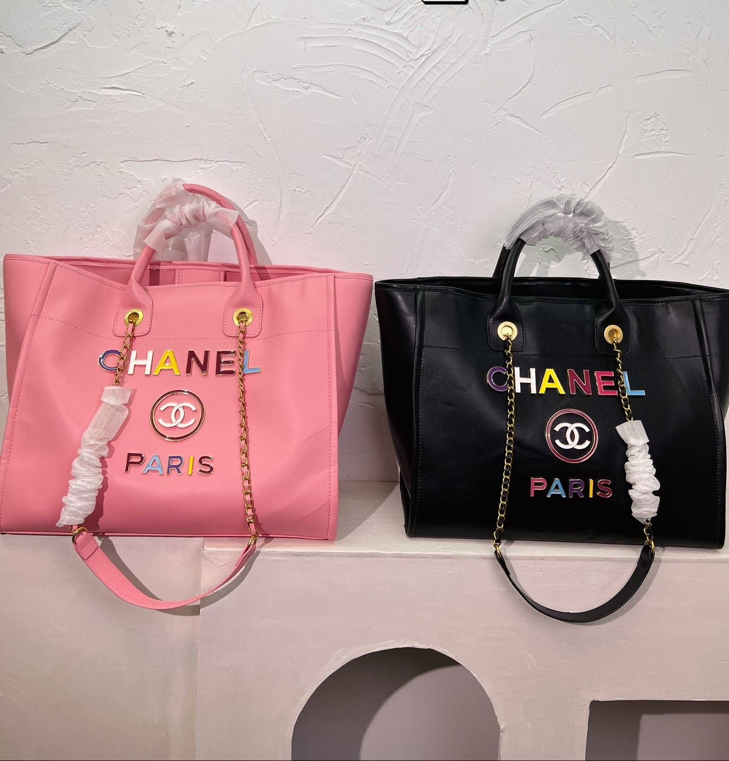 CC DEAUVILLE SHOPPING BAG LARGE 22S BLACK 38CM  A66941 B08030 94305