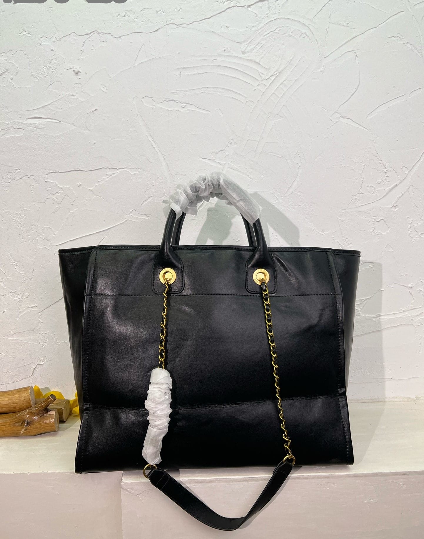 CC DEAUVILLE SHOPPING BAG LARGE 22S BLACK 38CM  A66941 B08030 94305