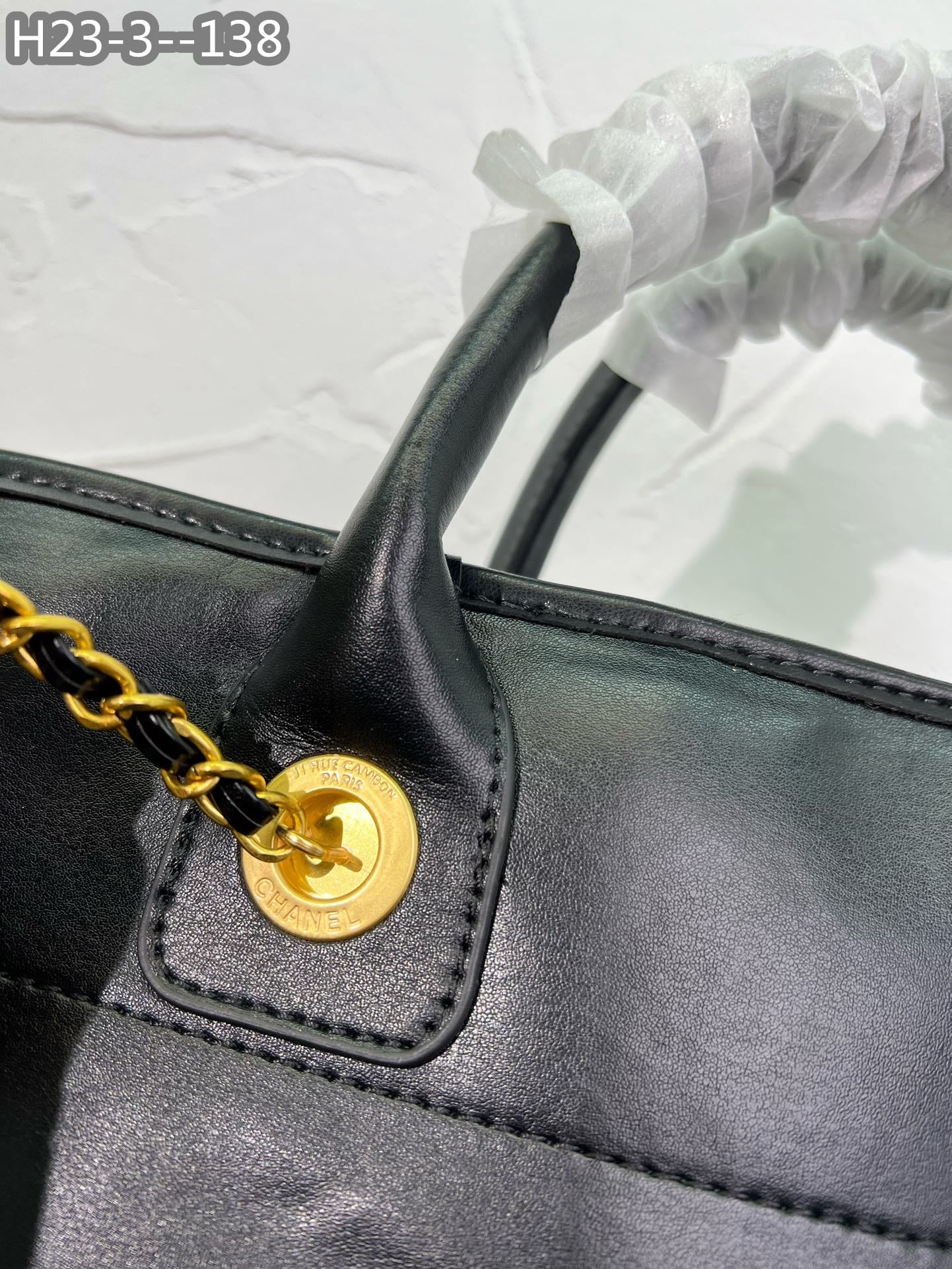 CC DEAUVILLE SHOPPING BAG LARGE 22S BLACK 38CM  A66941 B08030 94305