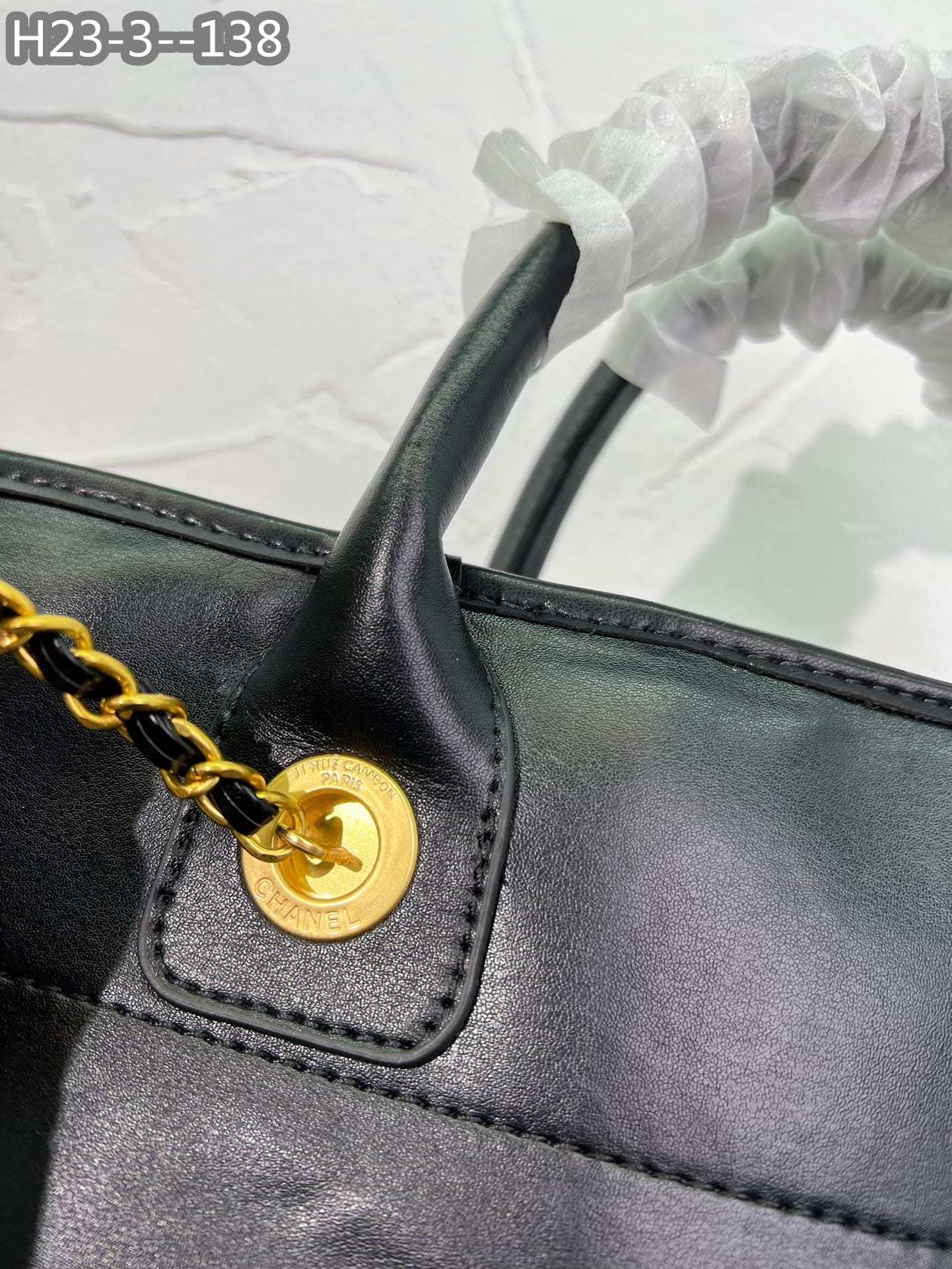 CC DEAUVILLE SHOPPING BAG LARGE 22S BLACK 38CM  A66941 B08030 94305