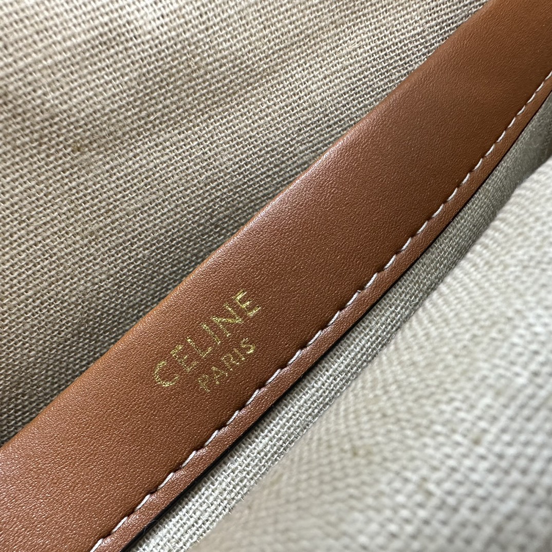 CE SMALL CABAS THAIS IN TEXTILE WITH ALL-OVER PRINT NATURAL TAN 25CM