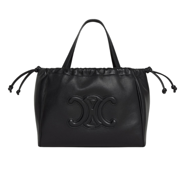 CE SMALL CABAS DRAWSTRING CUIR TRIOMPHE IN SMOOTH CALFSKIN BLACK 24CM 111013DU338NO