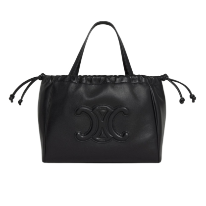 CE SMALL CABAS DRAWSTRING CUIR TRIOMPHE IN SMOOTH CALFSKIN BLACK 24CM 111013DU338NO