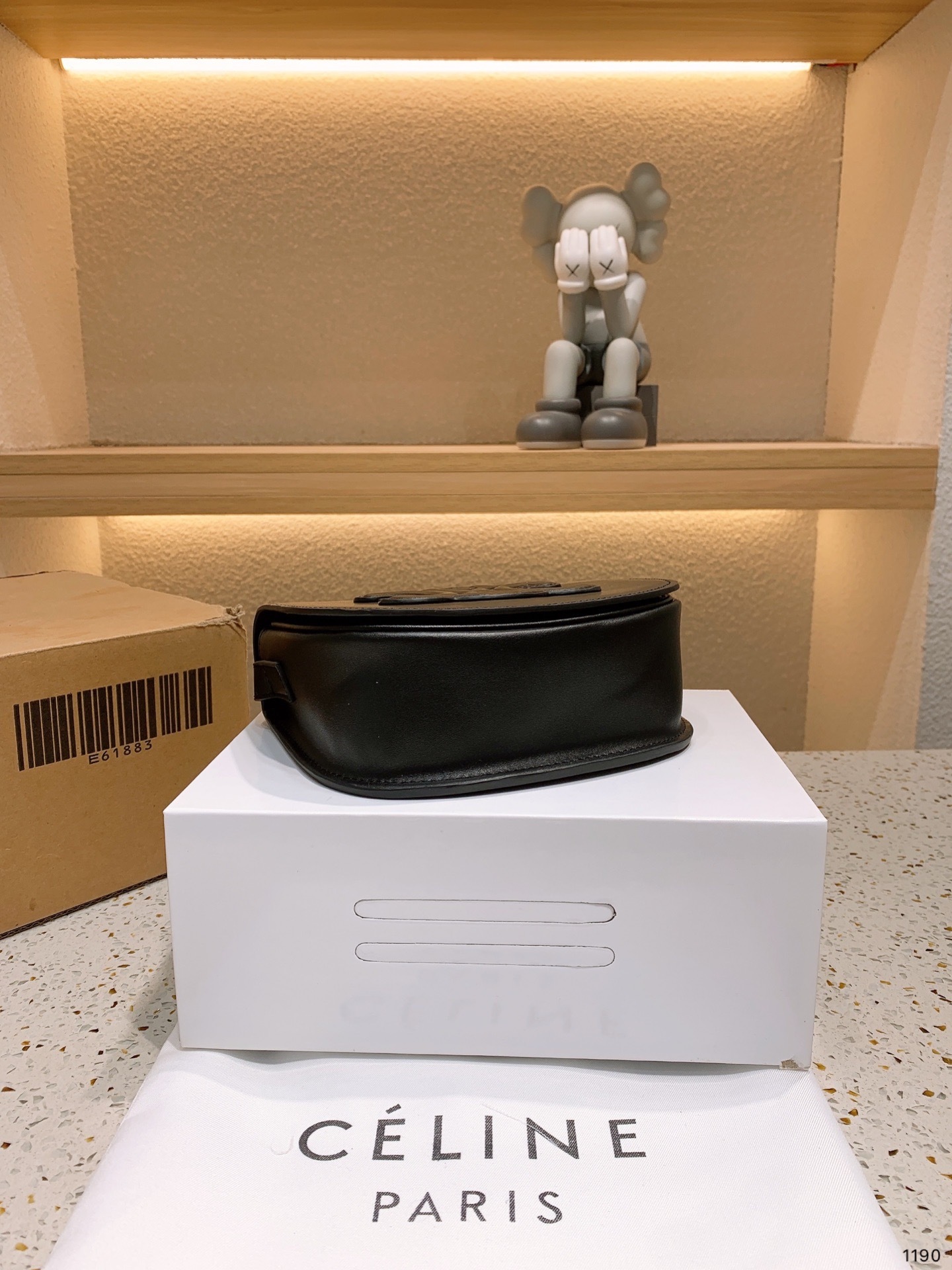 CE FOLCO CUIR TRIOMPHE IN SMOOTH CALFSKIN BLACK 18CM 198263DU3 38NO