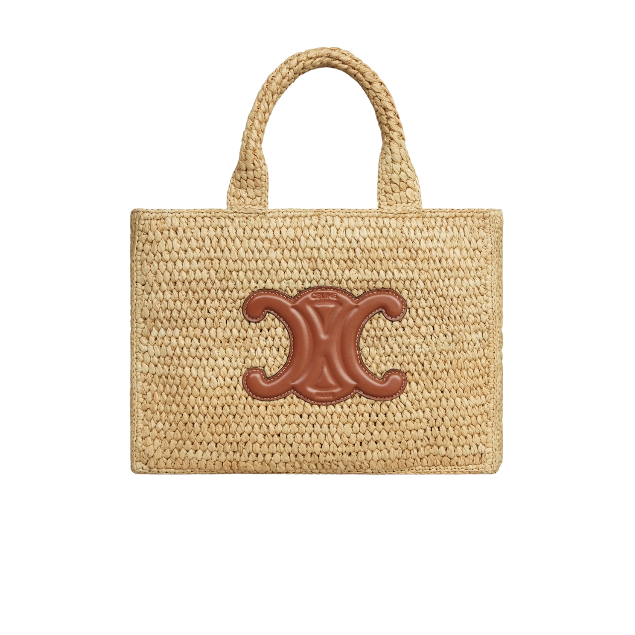 CE SMALL CABAS THAIS IN RAFFIA AND CALFSKIN TAN 27CM 116302FF7 04LU