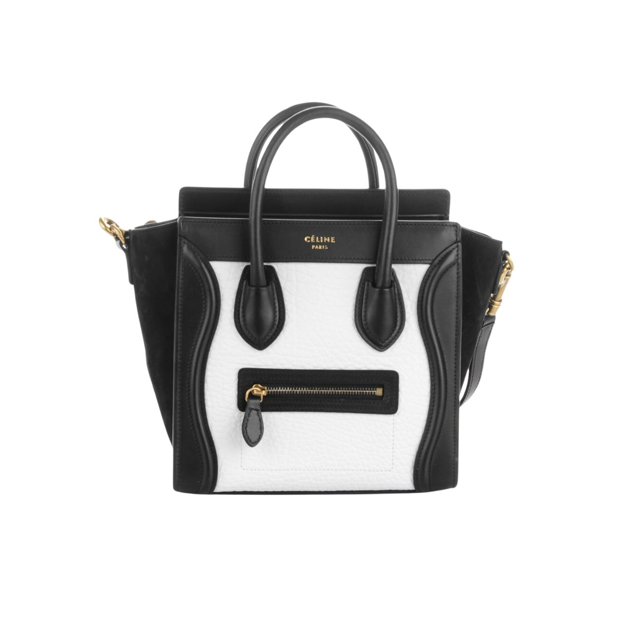 CE NANO LUGGAGE HANDBAG BLACK WHITE 20CM