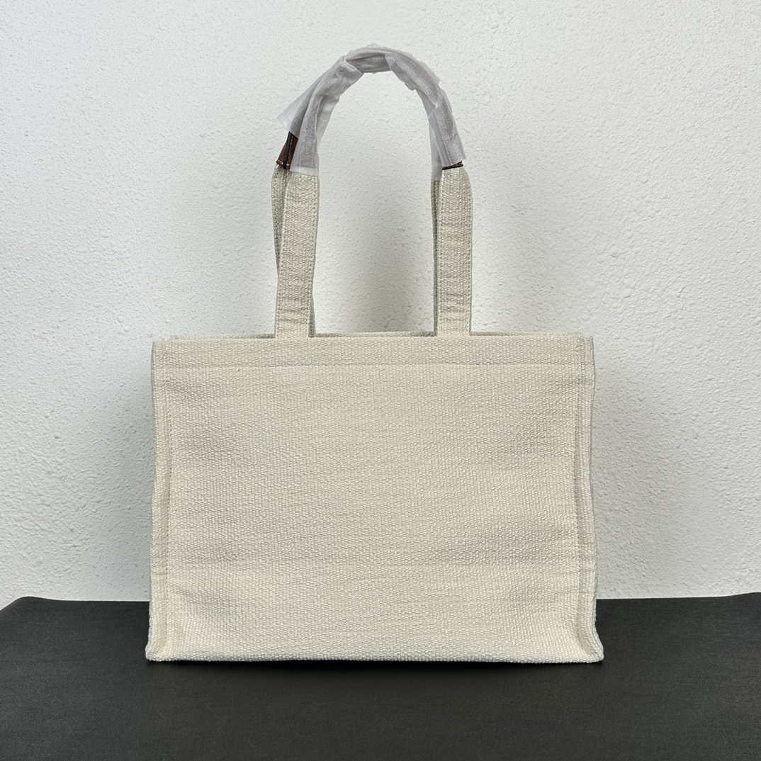 CE LARGE CABAS THAIS IN TEXTILE WITH JACQUARD IN WHITE 41CM