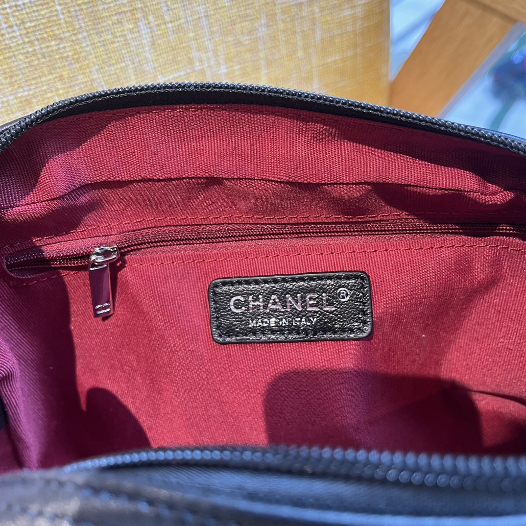 CC CAMBON CAMERA BAG QUILTED LEATHER BLACK 26CM