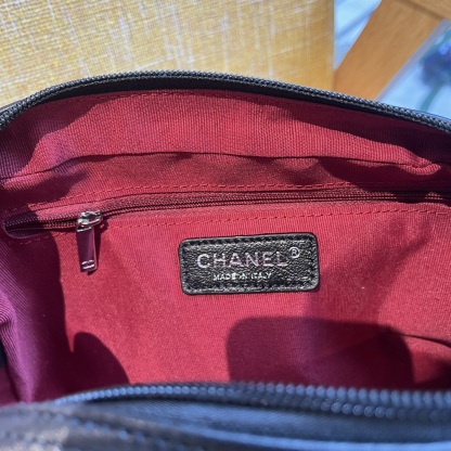 CC CAMBON CAMERA BAG QUILTED LEATHER BLACK 26CM