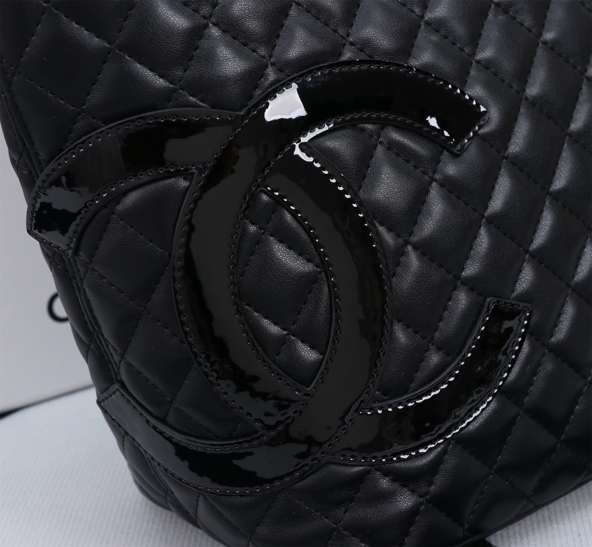 CC CALFSKIN QUILTED LARGE CAMBON TOTE BLACK 41CM