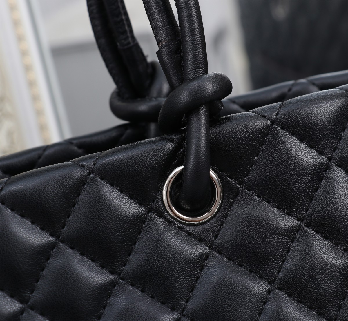 CC CALFSKIN QUILTED LARGE CAMBON TOTE BLACK 41CM