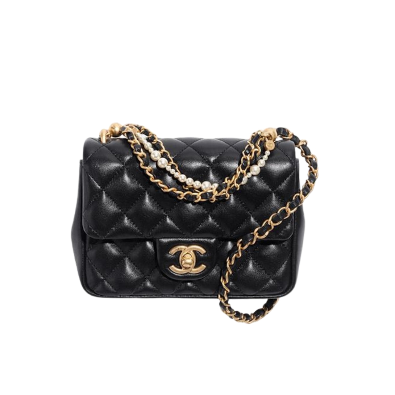 CC MINI FLAP BAG BLACK 17CM AS4385 B15773 94305
