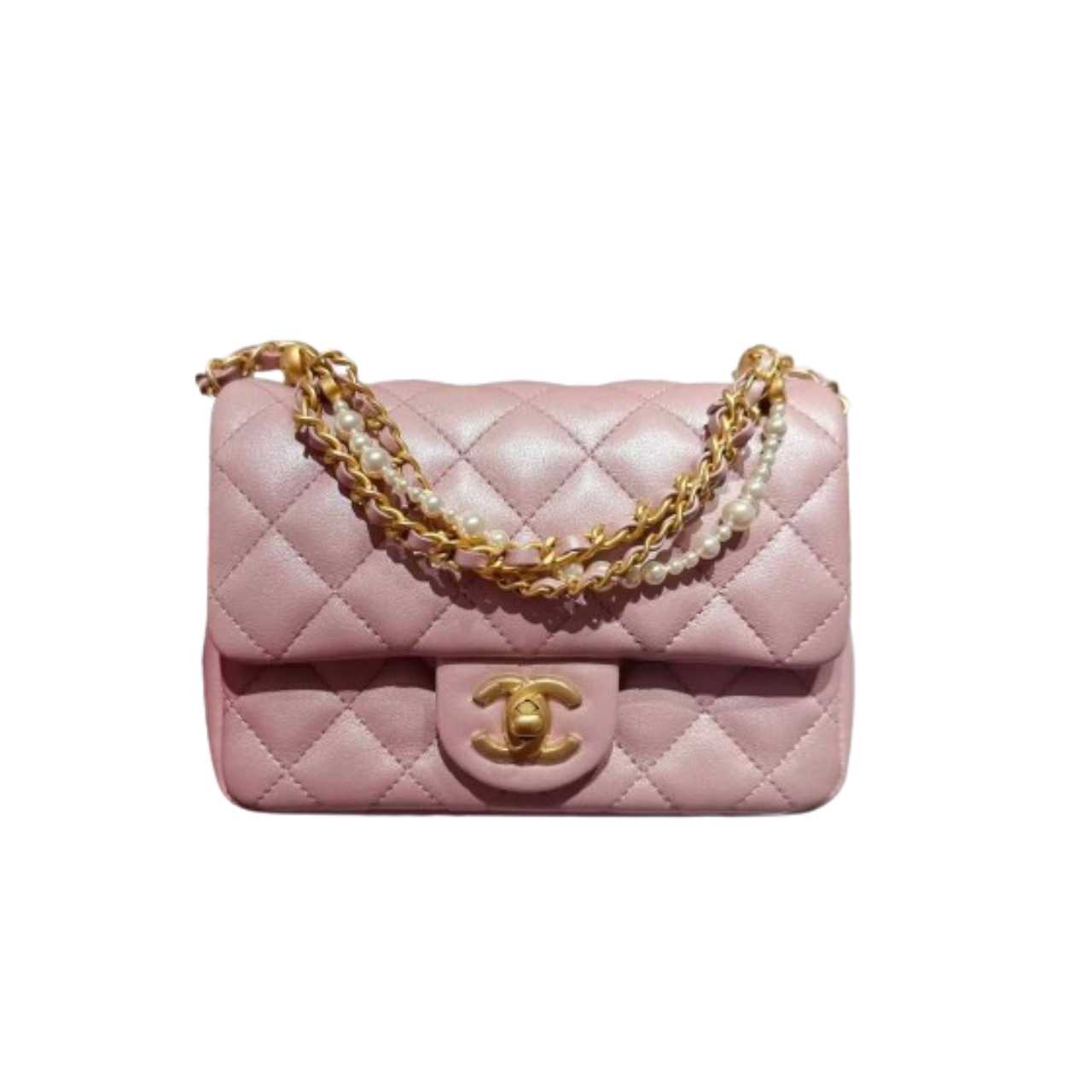 CC MINI FLAP BAG PINK 17CM AS4385