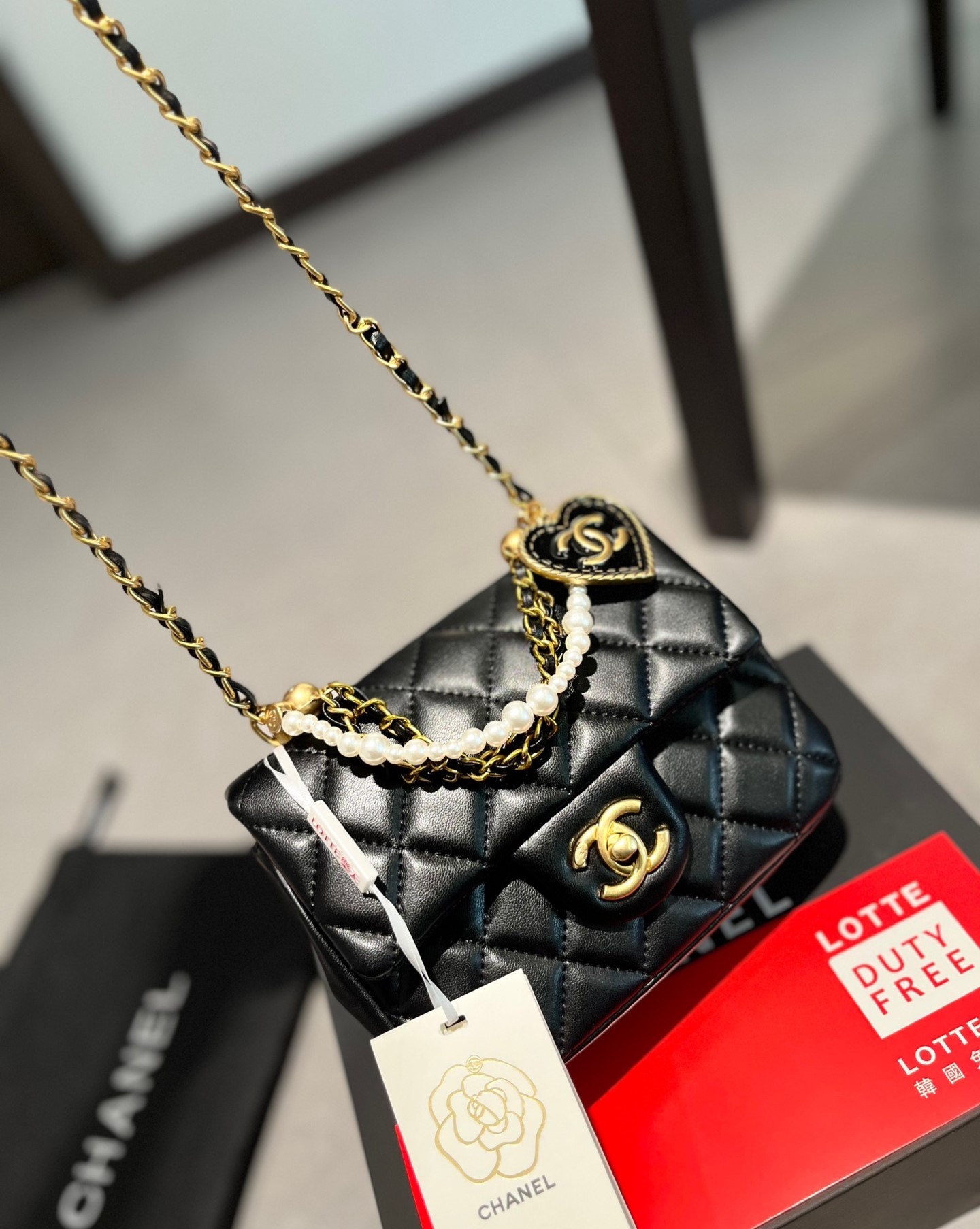 CC MINI FLAP BAG BLACK 17CM AS4385 B15773 94305