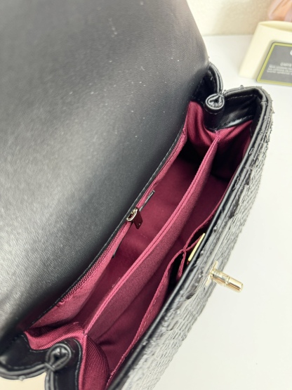 CC TRENDY CC TOP HANDLE BAG PYTHON BLACK 23CM