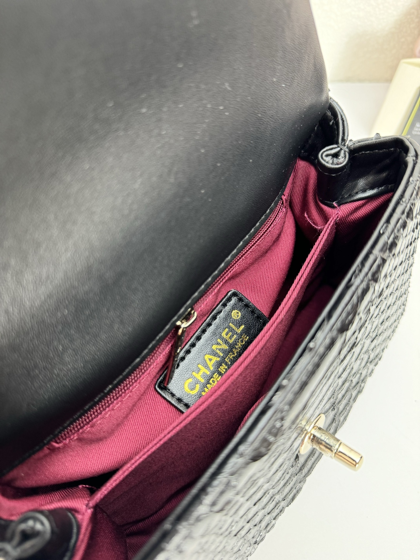 CC TRENDY CC TOP HANDLE BAG PYTHON BLACK 23CM