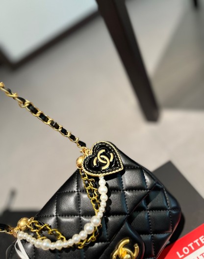 CC MINI FLAP BAG BLACK 17CM AS4385 B15773 94305