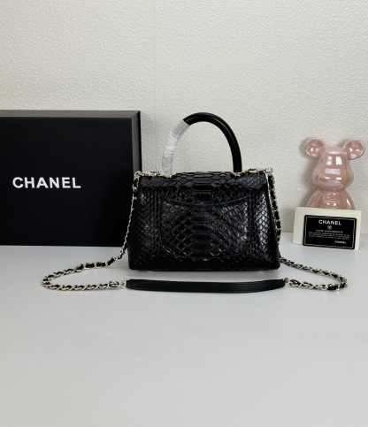 CC TRENDY CC TOP HANDLE BAG PYTHON BLACK 23CM