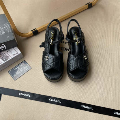 SANDAL CHL BLACK G39918 QUILTED SANDALS